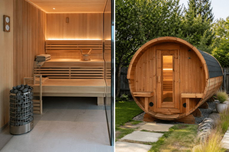 indoor vs outdoor sauna