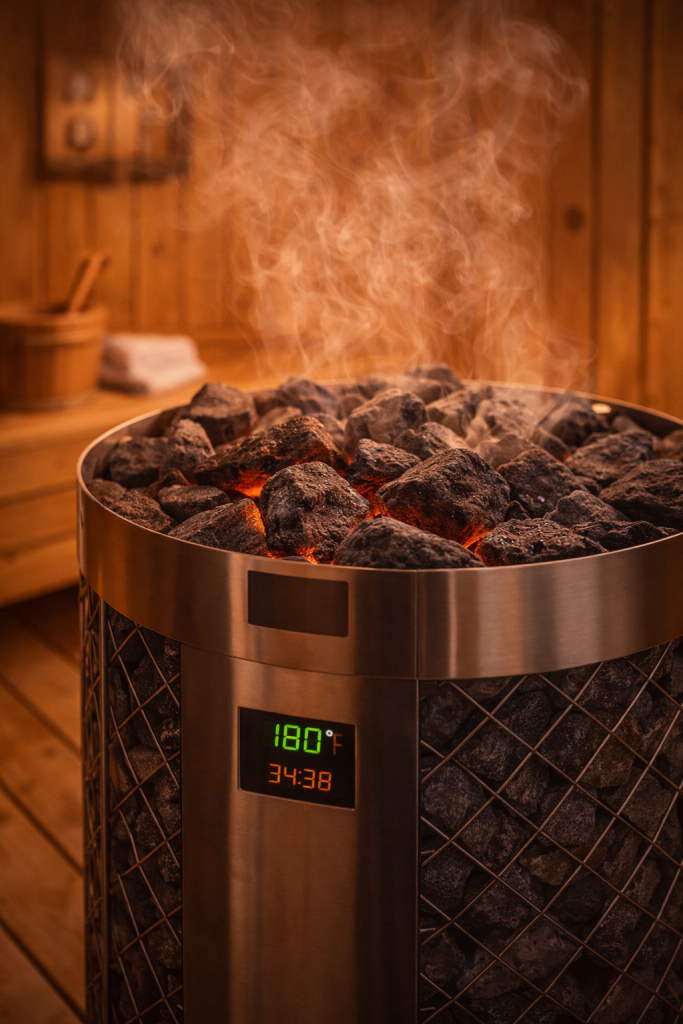 sauna heater maintenance steam riising