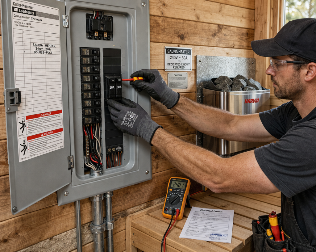  sauna heater 240V wiring