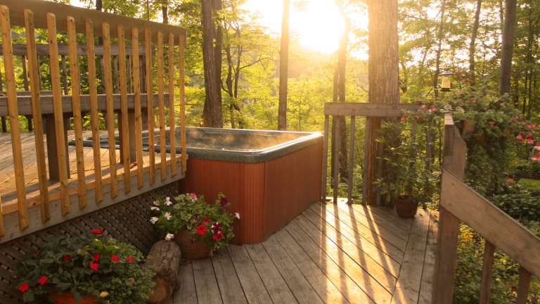 hot tub on a deck