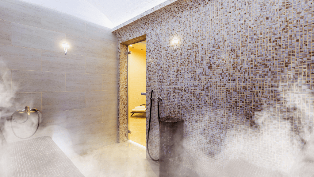 steam room for stress relief interior setting
