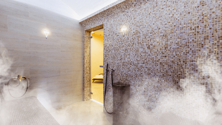 steam room for stress relief interior setting