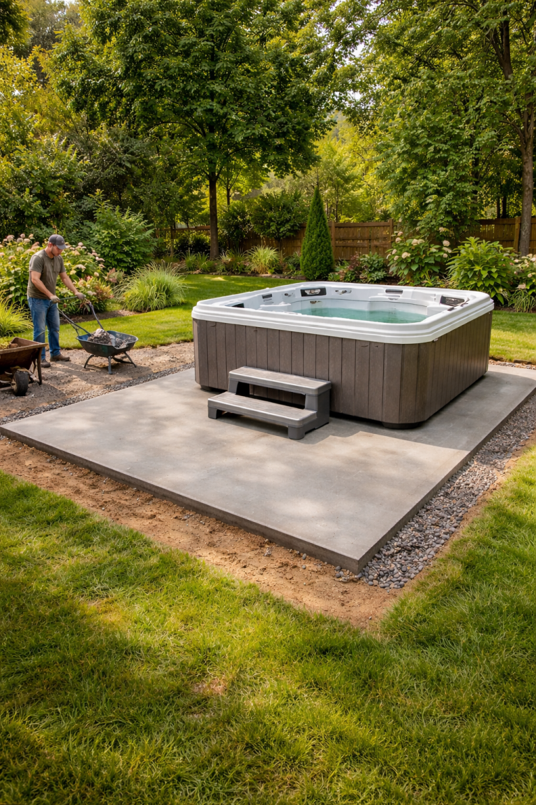 hot tub foundation requirements concrete pad installation