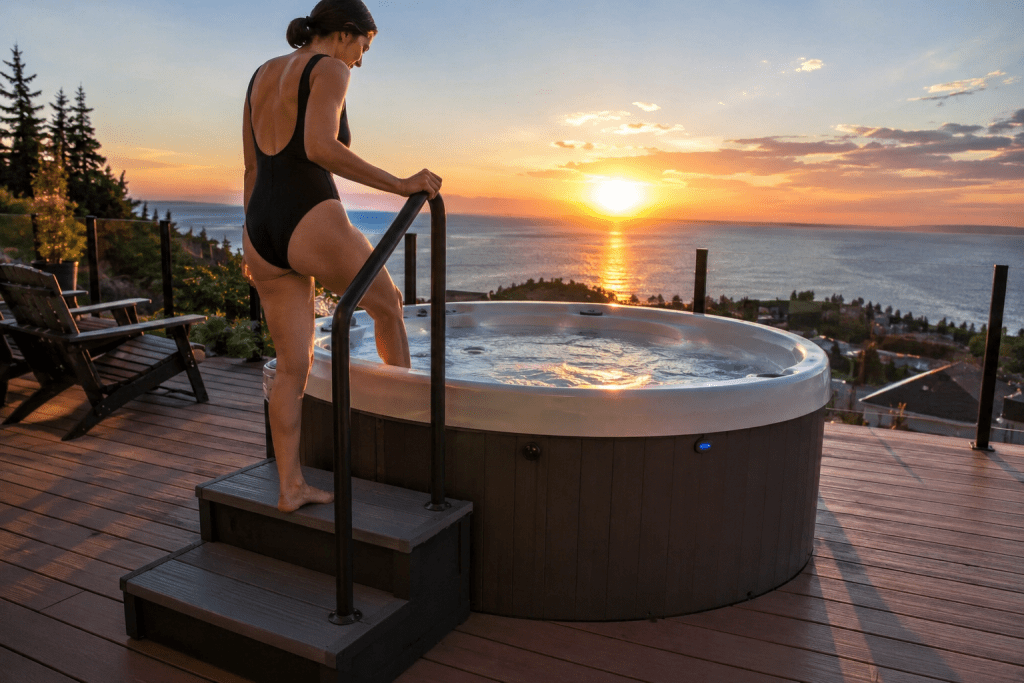 hot tub steps and handrails