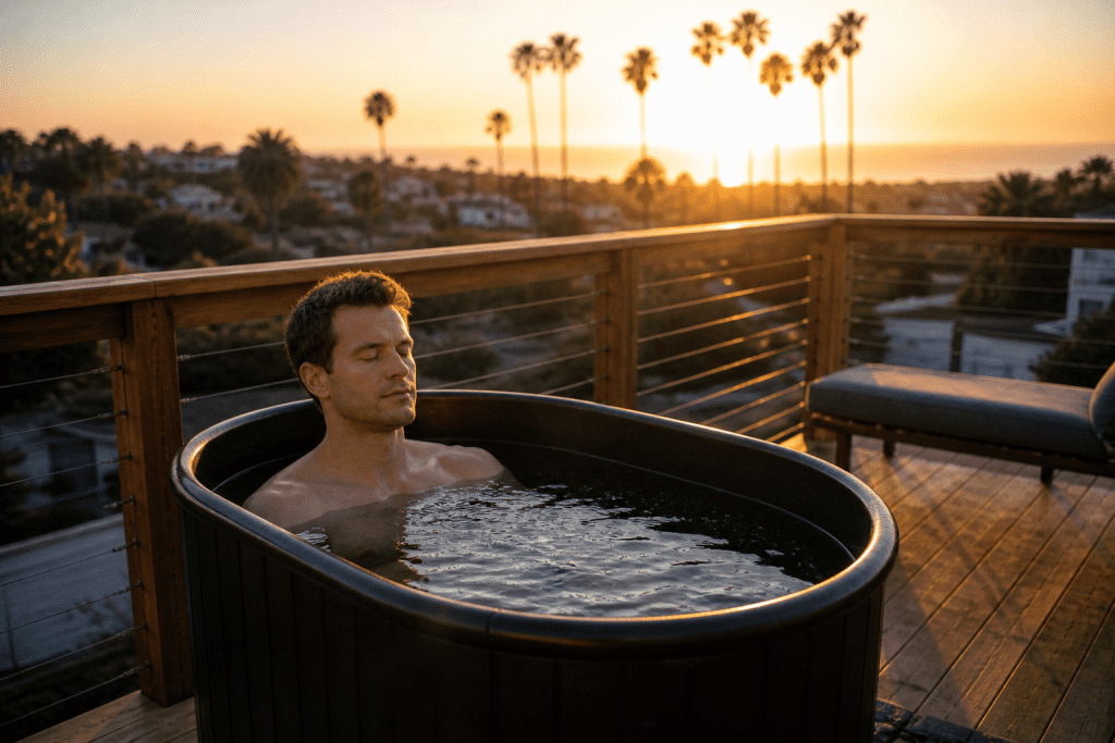 daily cold plunging outdoor setup