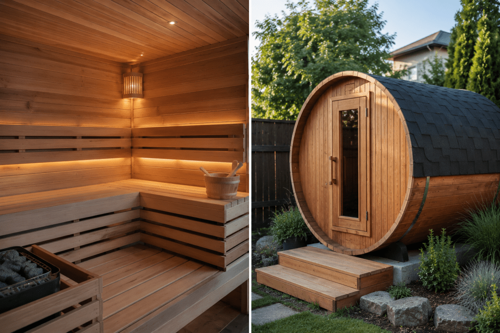 indoor vs outdoor sauna