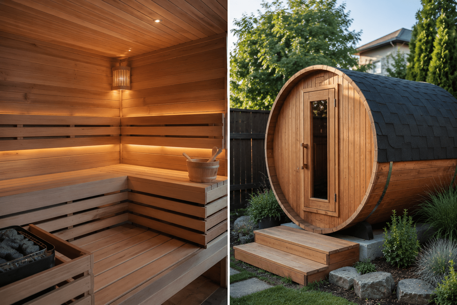 indoor vs outdoor sauna