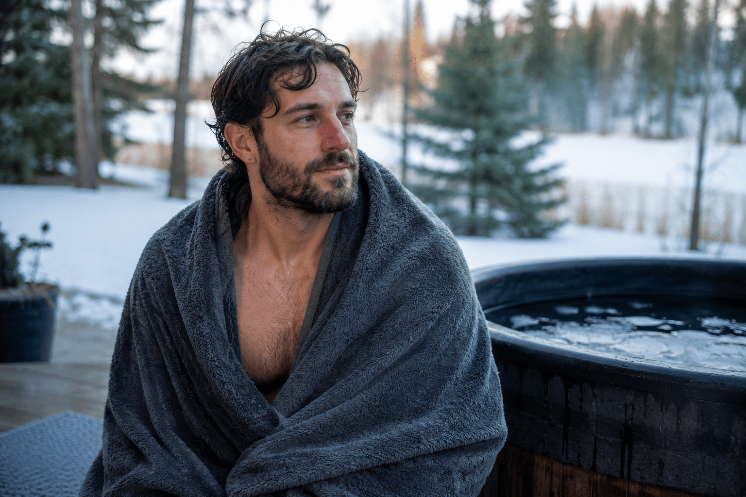 warming up after ice plunge